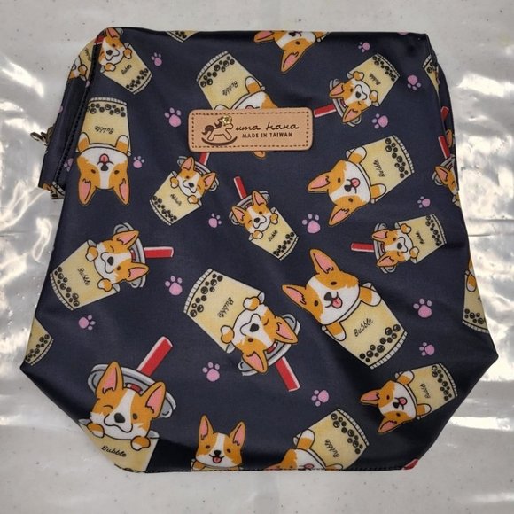 Waterproof Boba Corgi Large Opening Makeup Bag - Picture 8 of 15